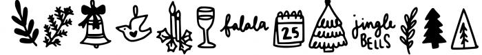 Christmas Joy - Handwritten Serif and Doodle Font 1 Font LOWERCASE