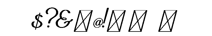ChiquaDemo-Italic Font OTHER CHARS