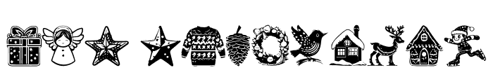 Christmas Carol Symbols Regular Font LOWERCASE