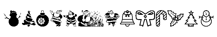 Christmas Icons Font UPPERCASE