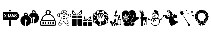 Christmas Icons Font LOWERCASE