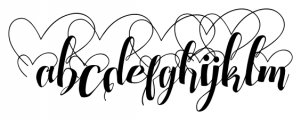 Chocolate Heart Love Font LOWERCASE