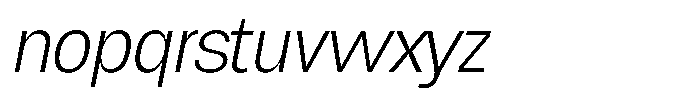 Chairo Neue Extra Light Condensed Italic Font LOWERCASE