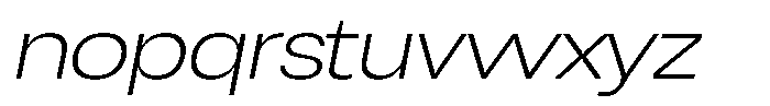 Chairo Neue Extra Light Expanded Italic Font LOWERCASE