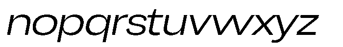 Chairo Neue Light Expanded Italic Font LOWERCASE