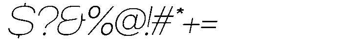 Chairo Neue Thin Expanded Italic Font OTHER CHARS