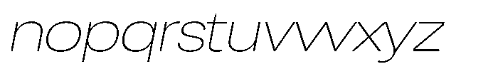 Chairo Neue Thin Expanded Italic Font LOWERCASE