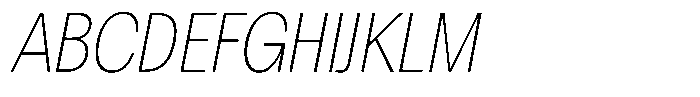 Chairo Neue Thin Extra Condensed Italic Font UPPERCASE