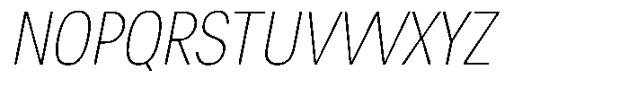 Chairo Neue Thin Extra Condensed Italic Font UPPERCASE