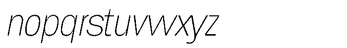 Chairo Neue Thin Extra Condensed Italic Font LOWERCASE