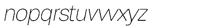 Chairo Neue Thin Semi Condensed Italic Font LOWERCASE