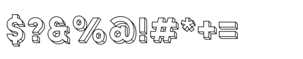 Chamelton 31 Extrude Black 4 Outline Font OTHER CHARS