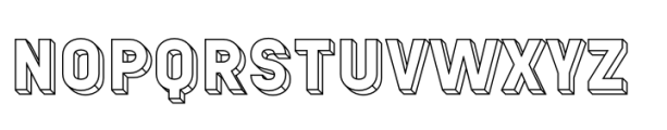 Chamelton 31 Extrude Black 4 Outline Font UPPERCASE