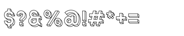Chamelton 31 Extrude Bold 4 Outline Font OTHER CHARS