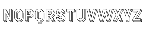 Chamelton 31 Extrude Bold 4 Outline Font LOWERCASE