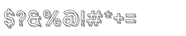 Chamelton 31 Extrude Semi Bold 4 Outline Font OTHER CHARS