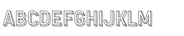 Chamelton 31 Extrude Semi Bold 4 Outline Font UPPERCASE