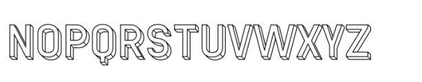 Chamelton 31 Extrude Semi Bold 4 Outline Font LOWERCASE