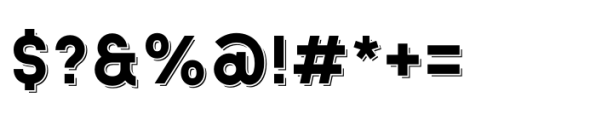 Chamelton 34 Drop Shadow Bold 3 Small Font OTHER CHARS