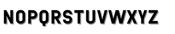 Chamelton 34 Drop Shadow Bold 3 Small Font LOWERCASE