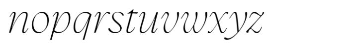 Charlea Thin Italic Font LOWERCASE