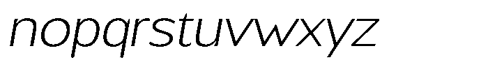 Chatwin Extra Light Expanded Italic Font LOWERCASE