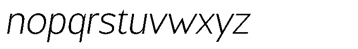Chatwin Extra Light Italic Font LOWERCASE