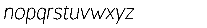 Chatwin Extra Light Sem Condensed Italic Font LOWERCASE