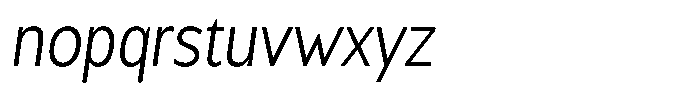 Chatwin Light Condensed Italic Font LOWERCASE