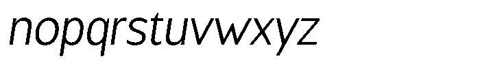 Chatwin Light Semi Condensed Italic Font LOWERCASE