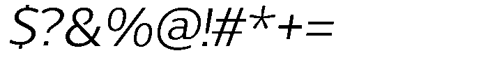 Chatwin Light Semi Expanded Italic Font OTHER CHARS