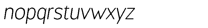 Chatwin Rounded Extra Light Semi Condensed Italic Font LOWERCASE