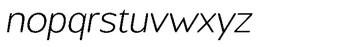 Chatwin Rounded Extra Light Semi Expanded Italic Font LOWERCASE