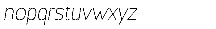 Chatwin Thin Semi Condensed Italic Font LOWERCASE