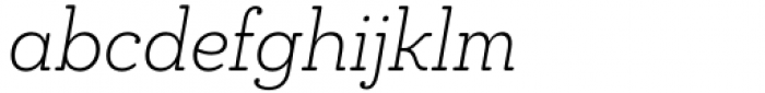 Chennai Slab Condensed Thin Oblique Font LOWERCASE