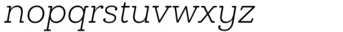 Chennai Slab Condensed Thin Oblique Font LOWERCASE