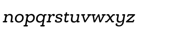 Chennai Slab Norm Regular Oblique Font LOWERCASE