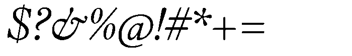 Chiswell Short Light Italic Font OTHER CHARS