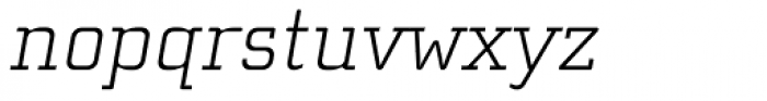 Cholla Slab Thin Oblique Font LOWERCASE