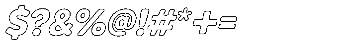 Chonk Italic Outlined Font OTHER CHARS