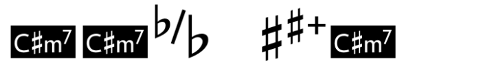 Chord Symbols Light Font OTHER CHARS