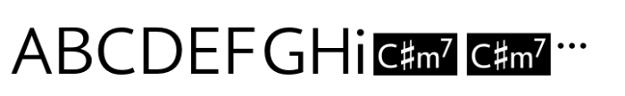 Chord Symbols Light Font UPPERCASE