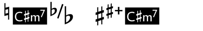 Chord Symbols Lining Font OTHER CHARS
