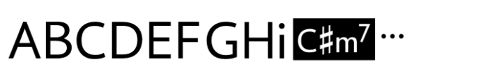 Chord Symbols Lining Font UPPERCASE