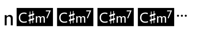 Chord Symbols Lining Font UPPERCASE