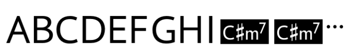 Chord Symbols Roman Numerals Font UPPERCASE