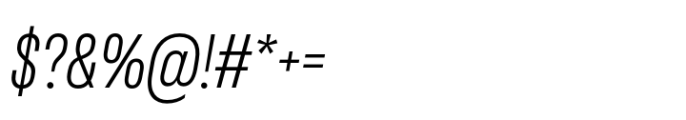 Chromatic Pro Compact Thin Italic Font OTHER CHARS