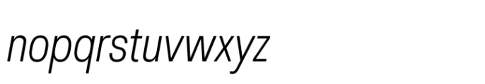 Chromatic Pro Condensed Thin Italic Font LOWERCASE