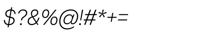 Chromatic Pro Grotesque Thin Italic Font OTHER CHARS