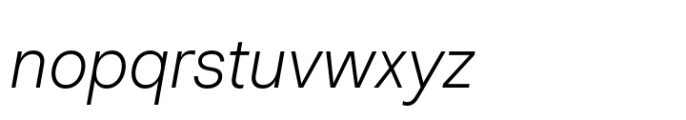 Chromatic Pro Grotesque Thin Italic Font LOWERCASE